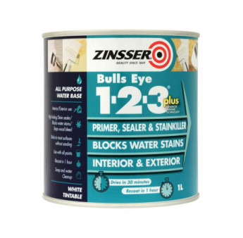Primaire isolant ZINSSER Bulls Eye 1-2-3 PLUS blanc 1L