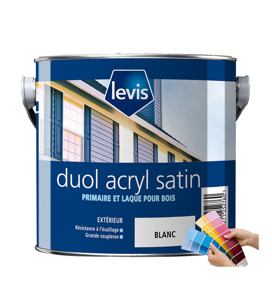 Peinture LEVIS Duol acryl satin blanc 1L