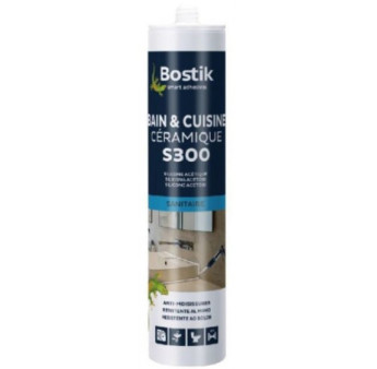 Mastic BOSTIK S300 sanitaire blanc 300ml