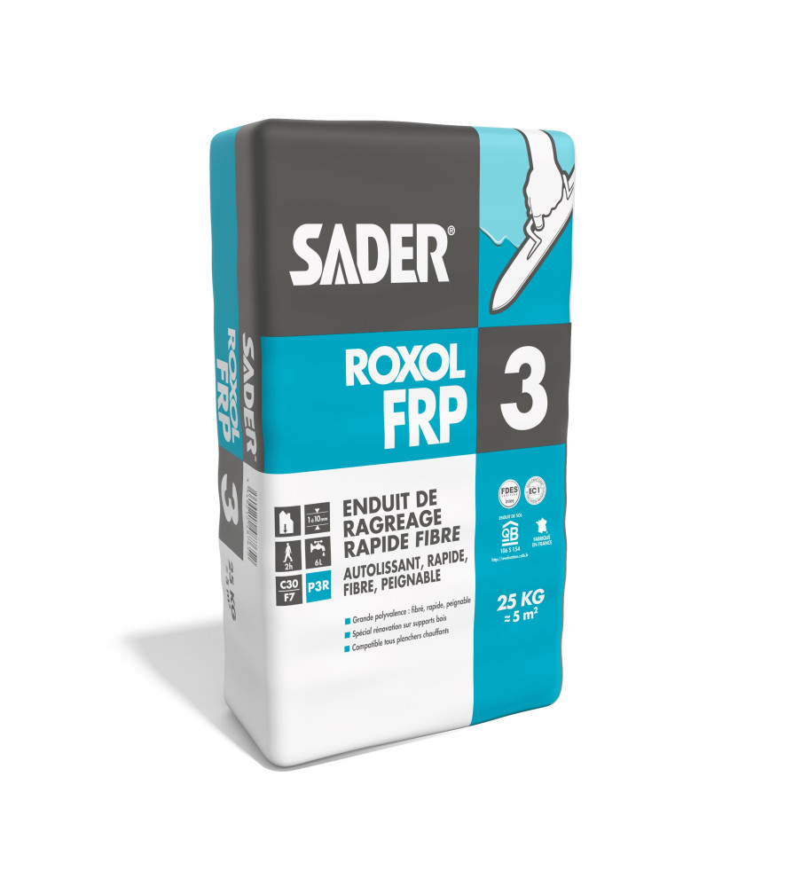 Ragréage SADER Roxol FRP 3 P3R de 3 à 10mm pour sols neufs et anciens 25kg