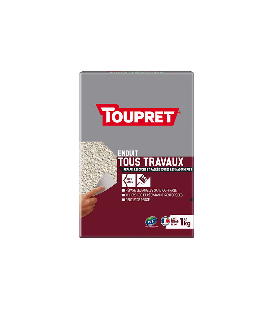 Enduit tous travaux extérieur poudre TOUPRET gamme les Essentiels 1kg