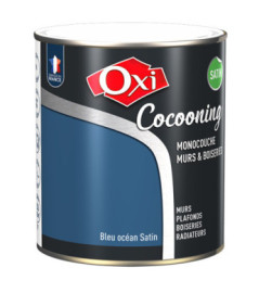 Peinture OXI murs et boiseries COCOONING satin  bleu ocean  2,5L