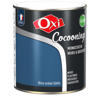 Peinture OXI murs et boiseries COCOONING satin  bleu ocean  2,5L