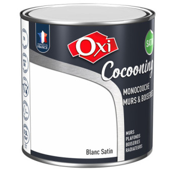 Peinture OXI murs et boiseries COCOONING satin  blanc  0,5L