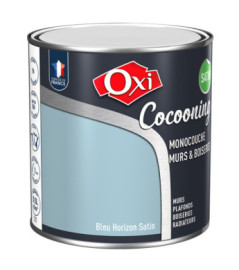 Peinture OXI murs et boiseries COCOONING satin  bleu horizon  0,5L