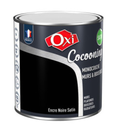 Peinture OXI murs et boiseries COCOONING satin  encre noire  0,5L