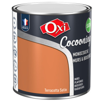 Peinture OXI murs et boiseries COCOONING satin  terracotta  0,5L