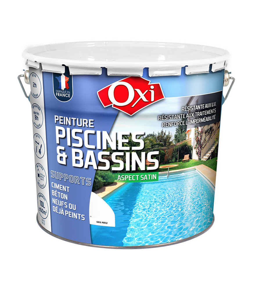 Peinture OXI spéciale piscines et bassins gris clair 10L Peinture OXI spéciale piscines et bassins gris clair 10L
