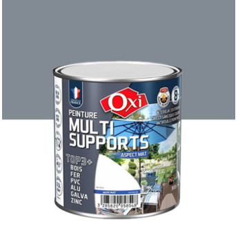 Peinture OXI multi-supports Top3+ gris foncé mat 0,5L
