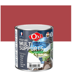 Peinture OXI multi-supports Top3+ rouge vif satin 0,5L
