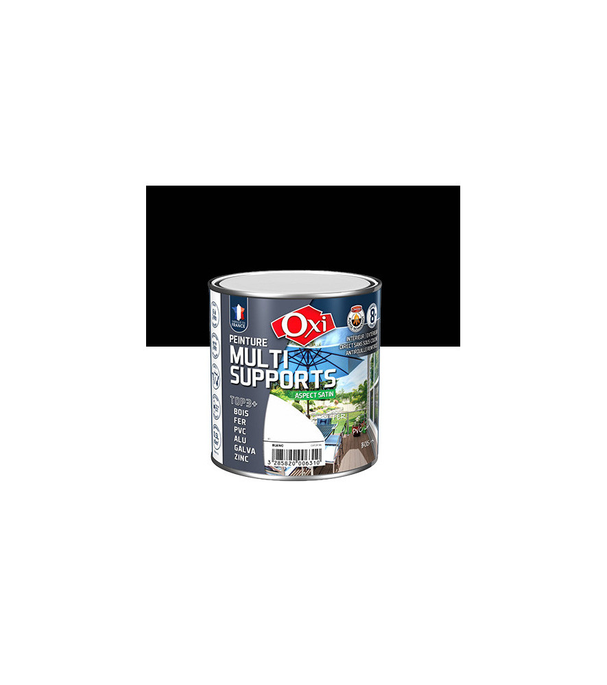 Peinture OXI multi-supports Top3+ noir satin 0,5L Peinture OXI multi-supports Top3+ noir satin 0,5L