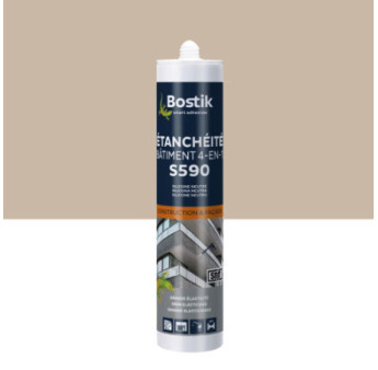 Mastic BOSTIK S590 Etanchéité Bâtiment 4en1 beige 300ml