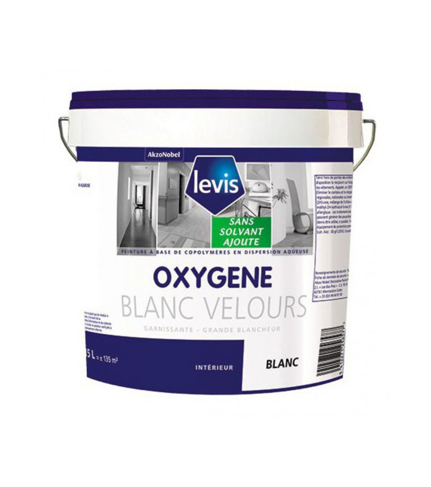 Peinture LEVIS Oxygène velours blanc 15L Peinture LEVIS Oxygène velours blanc 15L