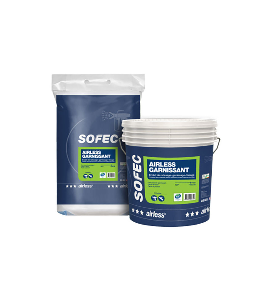 Enduit airless garnissant SOFEC blanc 25kg Enduit airless garnissant SOFEC blanc 25kg