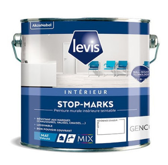 Peinture LEVIS Stop-Marks mat velouté blanc 1L