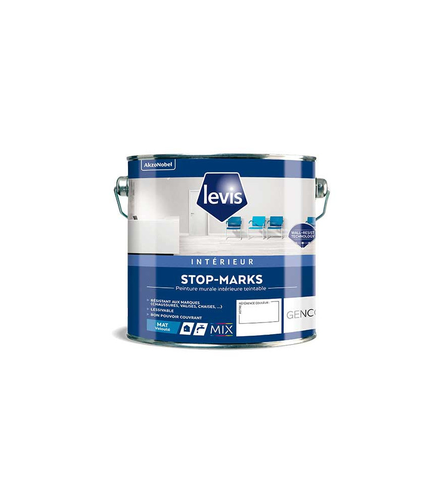 Peinture LEVIS Stop-Marks mat velouté base W 5L