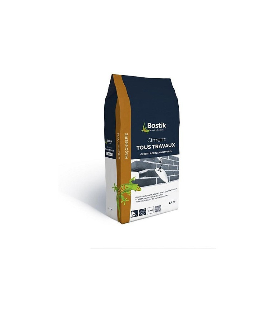 Ciment tous travaux BOSTIK blanc 2,5kg