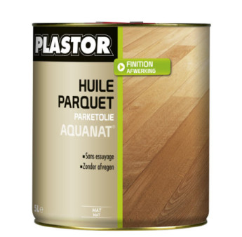 Huile pour parquet PLASTOR Aquanat incolore mat 5L