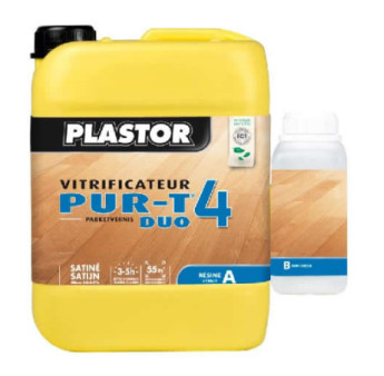 Vitrificateur PLASTOR PUR-T4 extra mat 4,5L et son durcisseur 0,5L