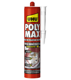 Colle Mastic POLY MAX Prise Immédiate UHU Blanc 300g