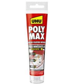 Colle Mastic POLY MAX Prise Immédiate UHU Invisible tube 115g