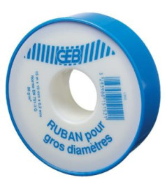Ruban d'étanchéité GEB gros diamètre PTFE vrac 19mmx15mx0,2mm