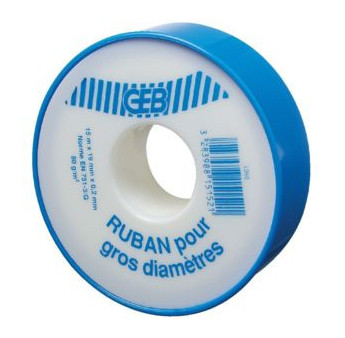 Ruban d'étanchéité GEB gros diamètre PTFE vrac 19mmx15mx0,2mm