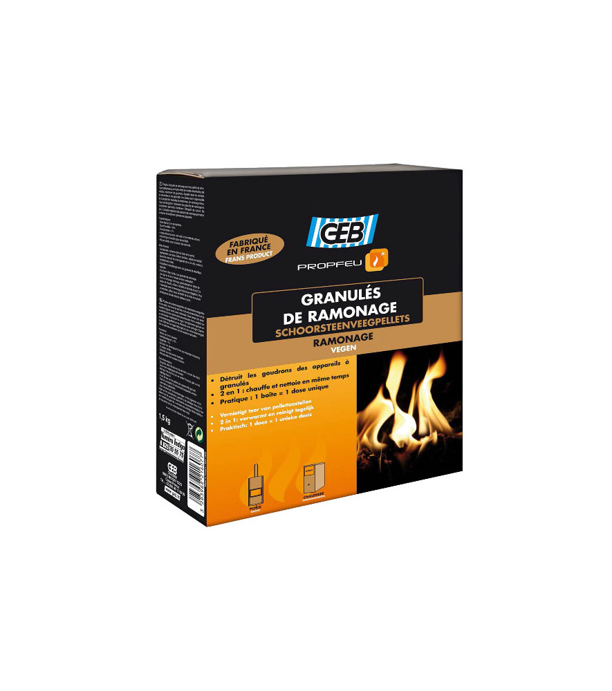 Granulés de ramonage GEB Propfeu 1,5kg Granulés de ramonage GEB Propfeu 1,5kg