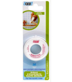 Ruban d'étanchéité GEB haute densité PTFE blister 12mmx12mx0,1mm