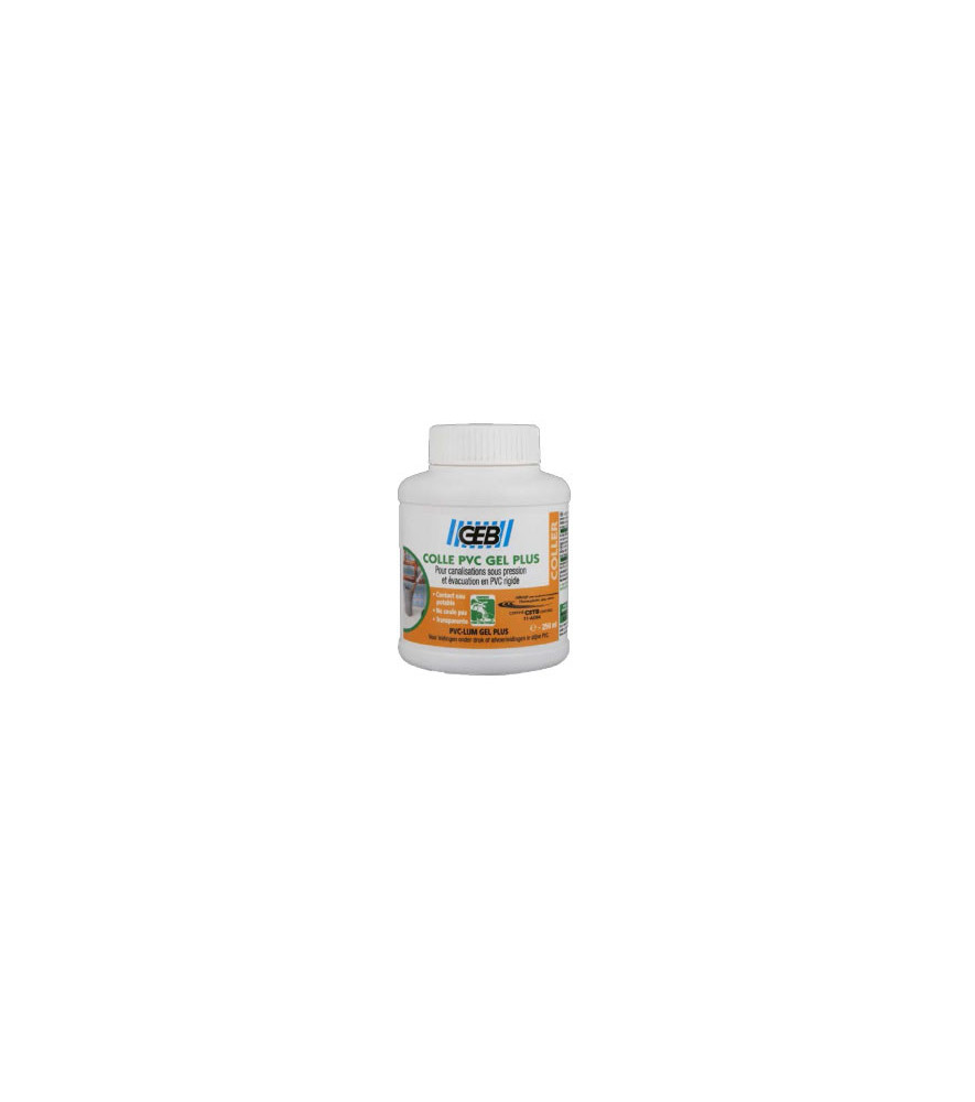 Colle PVC Gel+ avec pinceau GEB 250ml Colle PVC Gel+ avec pinceau GEB 250ml