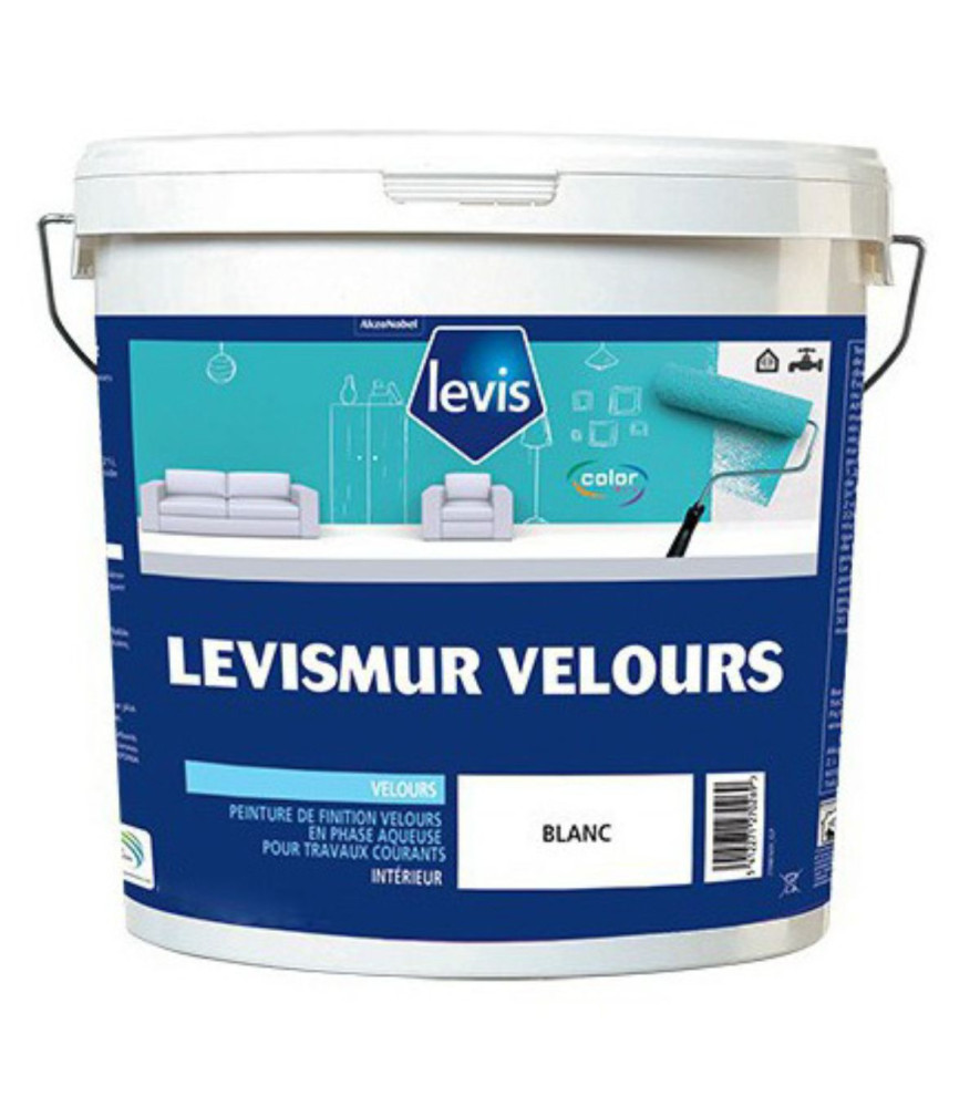 Peinture LEVIS Levismur velours blanc 15L Peinture LEVIS Levismur velours blanc 15L