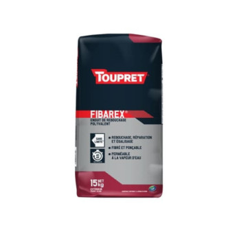 Enduit de rebouchage extérieur fibré TOUPRET Bâtiment Fibarex 15kg