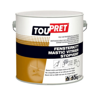 Mastic vitrier TOUPRET Bâtiment blanc 5kg