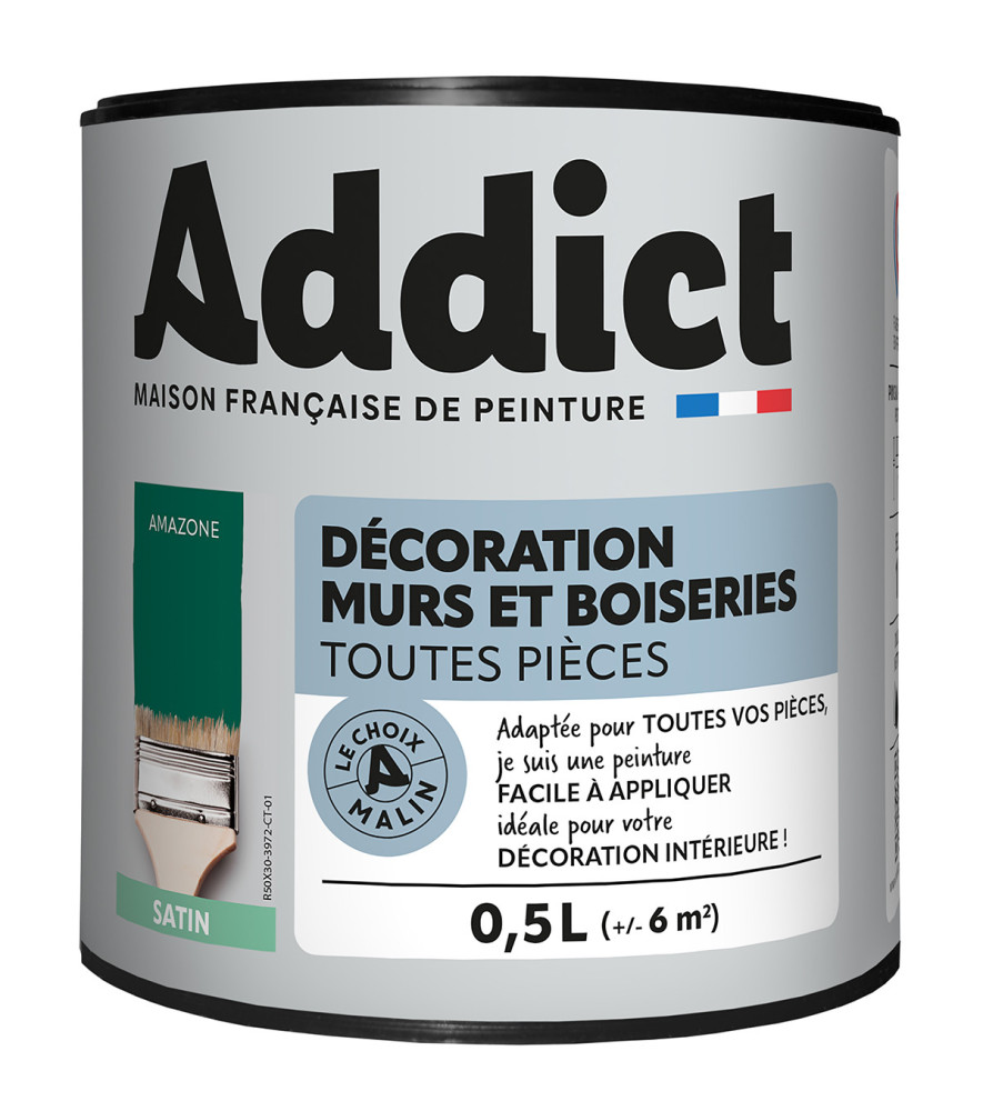 Peinture ADDICT Déco.M&Bois satin amazone 0,5L Peinture ADDICT Déco.M&Bois satin amazone 0,5L
