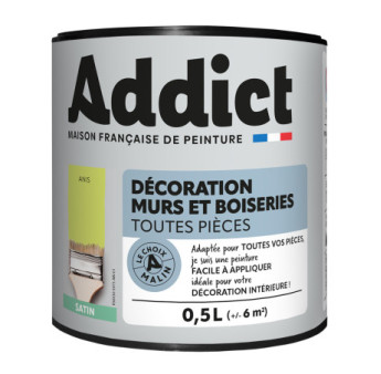 Peinture ADDICT Déco.M&Bois satin anis 0,5L
