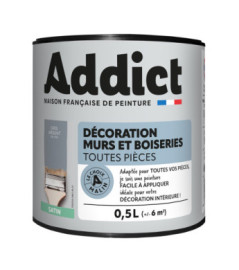 Peinture ADDICT Déco.M&Bois satin béton-gris argent 0,5L