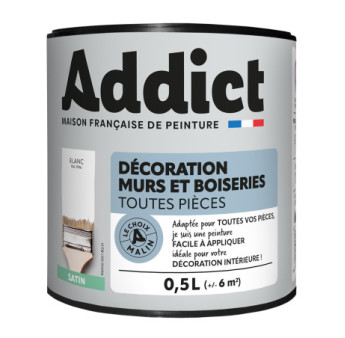Peinture ADDICT Déco.M&Bois satin blanc 0,5L