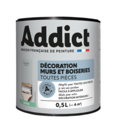Peinture ADDICT Déco.M&Bois satin cendre 0,5L