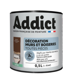 Peinture ADDICT Déco.M&Bois satin chocolat-brun normand 0,5L