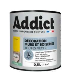 Peinture ADDICT Déco.M&Bois satin citron 0,5L