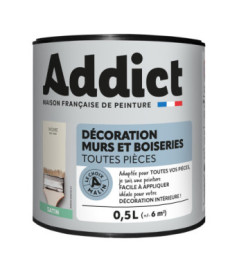 Peinture ADDICT Déco.M&Bois satin ivoire 0,5L