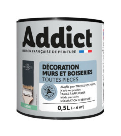 Peinture ADDICT Déco.M&Bois satin manganèse-gris anthracite 0,5L