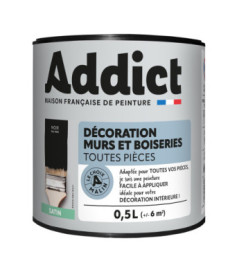 Peinture ADDICT Déco.M&Bois satin noir 0,5L