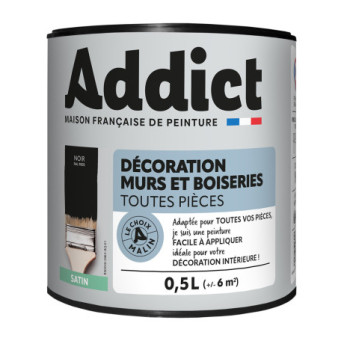 Peinture ADDICT Déco.M&Bois satin noir 0,5L