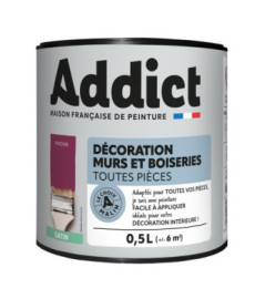 Peinture ADDICT Déco.M&Bois satin pivoine 0,5L