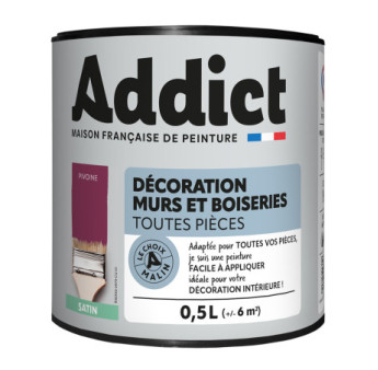 Peinture ADDICT Déco.M&Bois satin pivoine 0,5L