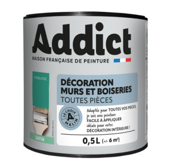 Peinture ADDICT Déco.M&Bois satin turquoise 0,5L