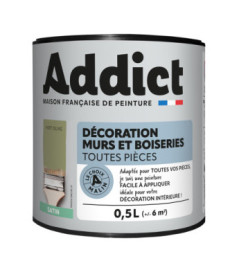 Peinture ADDICT Déco.M&Bois satin vert olive 0,5L