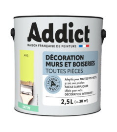 Peinture ADDICT Déco.M&Bois satin anis 2,5L