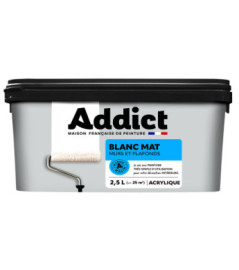 Peinture ADDICT acrylique mat monocouche blanc 2,5L